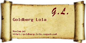 Goldberg Lola névjegykártya